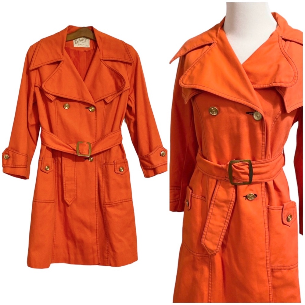 Vintage 1970s Debutogs Mod Trench Coat
